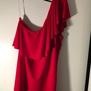 🌹NWT, Pretty, INC International Concept, Red, One Shoulder Top in size XXL.